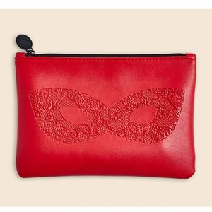 Red Embossed Clutch & Make-Up
